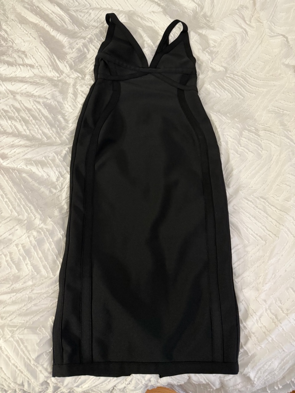 Fashion Nova Black Backless Bandage Midi Dress - Picture 3 of 5